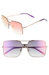 WEB 55MM SQUARE METAL SHIELD SUNGLASSES,WE0201W0028G