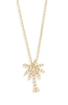 Roberto Coin Diamond Palm Tree Necklace In Yellow Gold