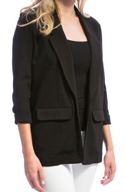 Liverpool Los Angeles Plus Liverpool Plus Boyfriend Blazer In Black Rinse