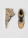 BURBERRY Vintage Check Cotton High-top Sneakers,40761541