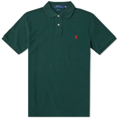 Polo Ralph Lauren Slim Fit Mesh Polo Shirt In Green