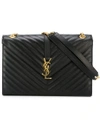 Saint Laurent Medium Grained Matelasse Quilted Leather Shoulder Bag - Black