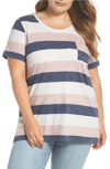 VINCE CAMUTO CAFE STRIPE POCKET TEE,9438658