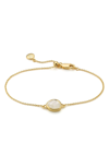 Monica Vinader 'mini Siren' Fine Chain Bracelet In Moonstone/ Yellow Gold