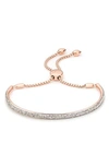 Monica Vinader Fiji Diamond Pavé Toggle Petite Bracelet In Rose Gold