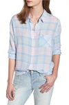 Rails Charli Plaid Button-down Shirt In Aqua Pink