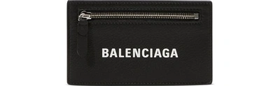 Balenciaga Everyday Leather Cardholder In Black