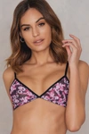 NA-KD Plain Printed Mesh Bra Multicolor