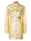 CALVIN KLEIN 205W39NYC gold leather uniform shirt dress,83WLDA12 L070