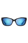 Maui Jim Women's Plumeria Polarized Cat Eye Sunglasses, 55mm In Black/blue