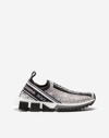 Dolce & Gabbana Sorrento Swarovski Crystal-embellished Logo-print Mesh Slip-on Sneakers In White