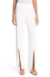 Simkhai Slit-front Satin Straight-leg Pants In Ivory