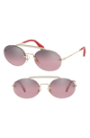 MIU MIU EVOLUTION 54MM RIMLESS ROUND SUNGLASSES - PALE GOLD GRADIENT MIRROR,MU 60TS54-YZ