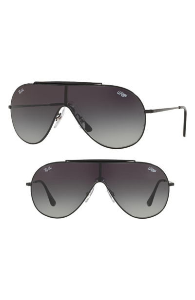 Ray Ban Ray-ban Women's Brow Bar Shield Sunglasses, 140mm In Grey Gradient