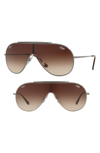 Ray Ban 133mm Shield Sunglasses - Gunmetal Gradient In Gunmetal Gradient