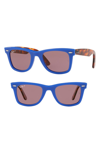 RAY BAN STANDARD CLASSIC WAYFARER 50MM POLARIZED SUNGLASSES - BLUE,RB214050-P