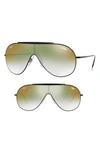 Ray Ban 133mm Shield Sunglasses - Green/ Red Gradient Mirror In Green/ Red Gradient Mirror