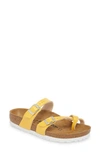 Birkenstock Mayari Cross-strap Faux-leather Sandals In Graceful Amber Yellow Leather