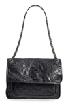 Saint Laurent Medium Niki Leather Shoulder Bag In Black