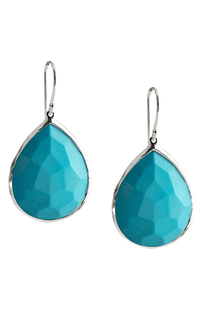 Ippolita Large Single Teardrop Earring In Turquoise In Silver