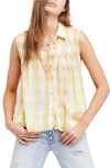 FREE PEOPLE HEY THERE SUNRISE BUTTON FRONT SHIRT,OB823284