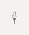 Maria Tash 14ct 8mm Long Triple Spike Non-rotating Single Hoop Earring In White Gold