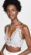 Free People Adella White Lace Bra Top In Light Grey