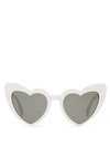 Saint Laurent Loulou Heart-shaped Acetate Sunglasses In White