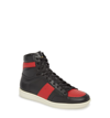 Saint Laurent Black & Red Court Classic Sl/10 High-top Sneakers In Nero/ New Red