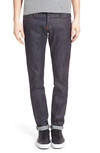 NAKED AND FAMOUS SUPER GUY SKINNY TAPERED FIT SELVEDGE JEANS,015500