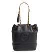 Tory Burch Fleming Leather Bucket Bag - Black In Black Core