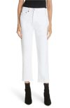 Re/done High Rise Rigid Stove Pipe Jeans White 28 In White