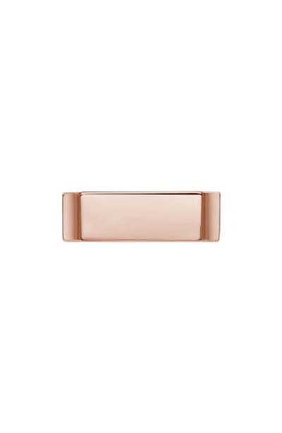 Monica Vinader Rose Gold Plated Vermeil Silver Signature Wide Ring In Metallic