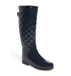 Hunter Original Refined High Gloss Quilted Rain Boot In Navy