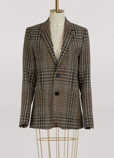 Ami Alexandre Mattiussi Tartan Jacket In Black/beige