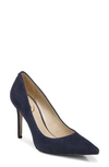 Sam Edelman Hazel Pointed Toe Pump In Baltic Navy Suede