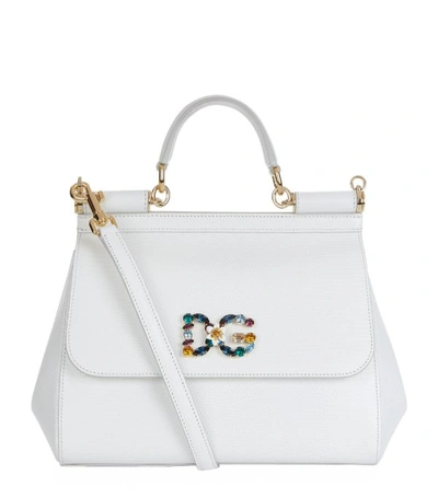 Dolce & Gabbana White Sicily Small Leather Shoulder Bag