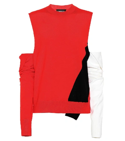 Calvin Klein 205w39nyc 挖空色块毛衣 - 063 Red Black White In Red  Black & White