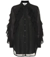 GIVENCHY RUFFLED SILK-BLEND BLOUSE,P00330014