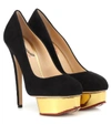 CHARLOTTE OLYMPIA DOLLY SUEDE PLATFORM PUMPS,P00335112