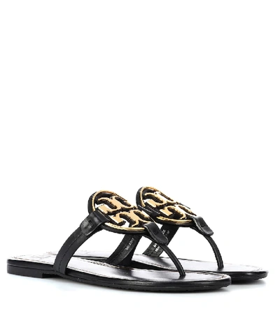 Tory Burch Miller Patent Leather Sandals In Black