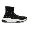 Balenciaga Speed Logo-print Stretch-knit High-top Sneakers In 1006 Black/