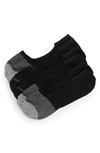 Calvin Klein 3-pack No-show Socks In Black/ Charcoal Heather