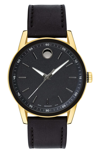 MOVADO LEATHER STRAP WATCH, 42MM,0607358