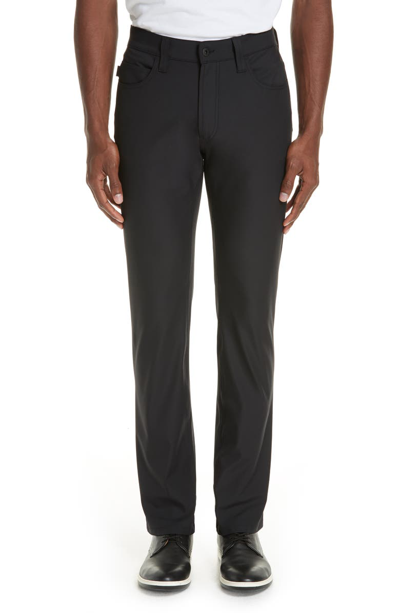 Emporio Armani Men's J15 Techno-stretch Straight-leg Pants In Black