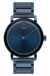 Movado Bold Evolution Blue Ion-plated Stainless Steel Bracelet Watch In Blue