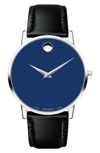 MOVADO LEATHER STRAP WATCH, 40MM,0607270