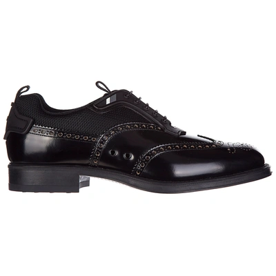 Prada Men's Classic Leather Lace Up Laced Formal Shoes Brogue In Black
