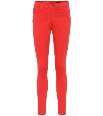 Ag Farrah High Waist Ankle Skinny Jeans In Red