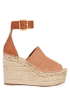 CHLOÉ Suede and leather espadrille wedge sandals